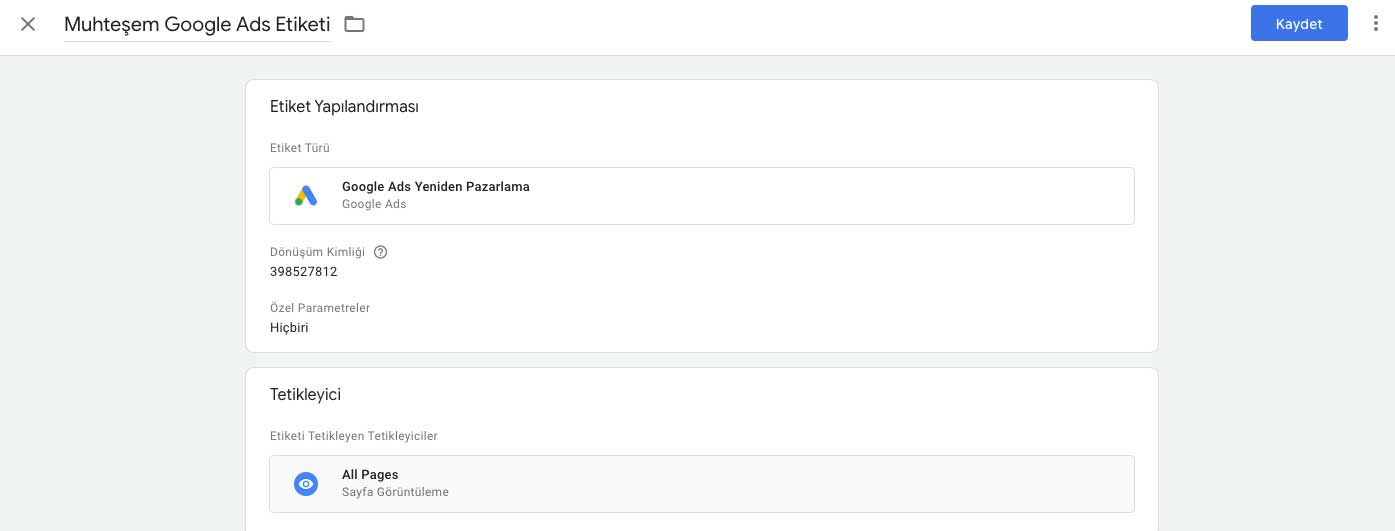 googleadstagmanageretiketoluşturma