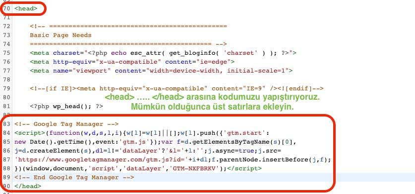 googletagmanagersiteyekodekleme